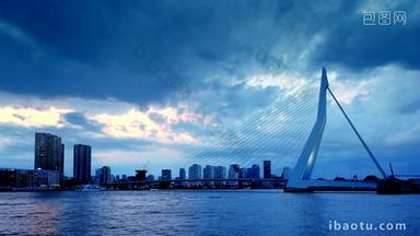 鹿特丹公约荷兰伊拉斯谟斯大桥天空
